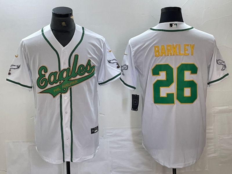 Men Philadelphia Eagles #26 Barkley White 2024 Nike Co branded NFL Jersey style 5